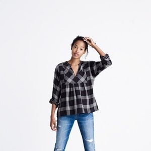 Madewell Boheme Popover in Hayden Plaid